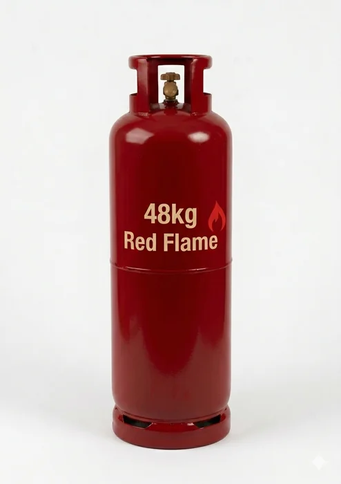 48 kg LPG gas cylinder refill, free same-day delivery across Cape Town from Red Flame Gas Supplier — for restaurants, guesthouses and laundromats