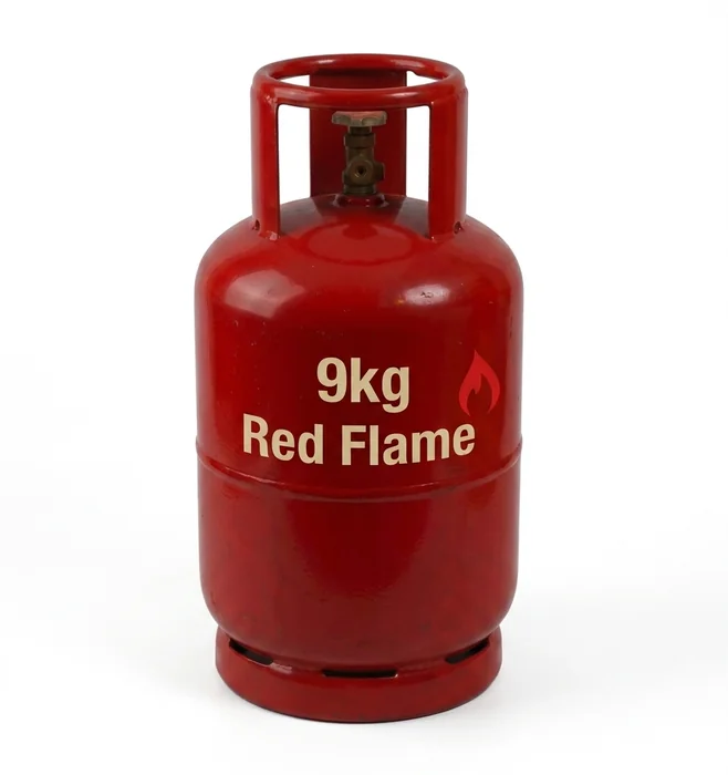 9 kg LPG gas cylinder refill — 2-plate hob, small kitchen or braai. Free same-day delivery across Cape Town from Red Flame Gas Supplier.